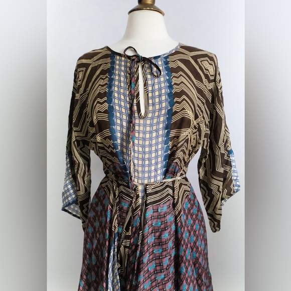 Johnny Was Striped Rayon Tunic Top/ Beach Cover • S - Picture 3 of 7